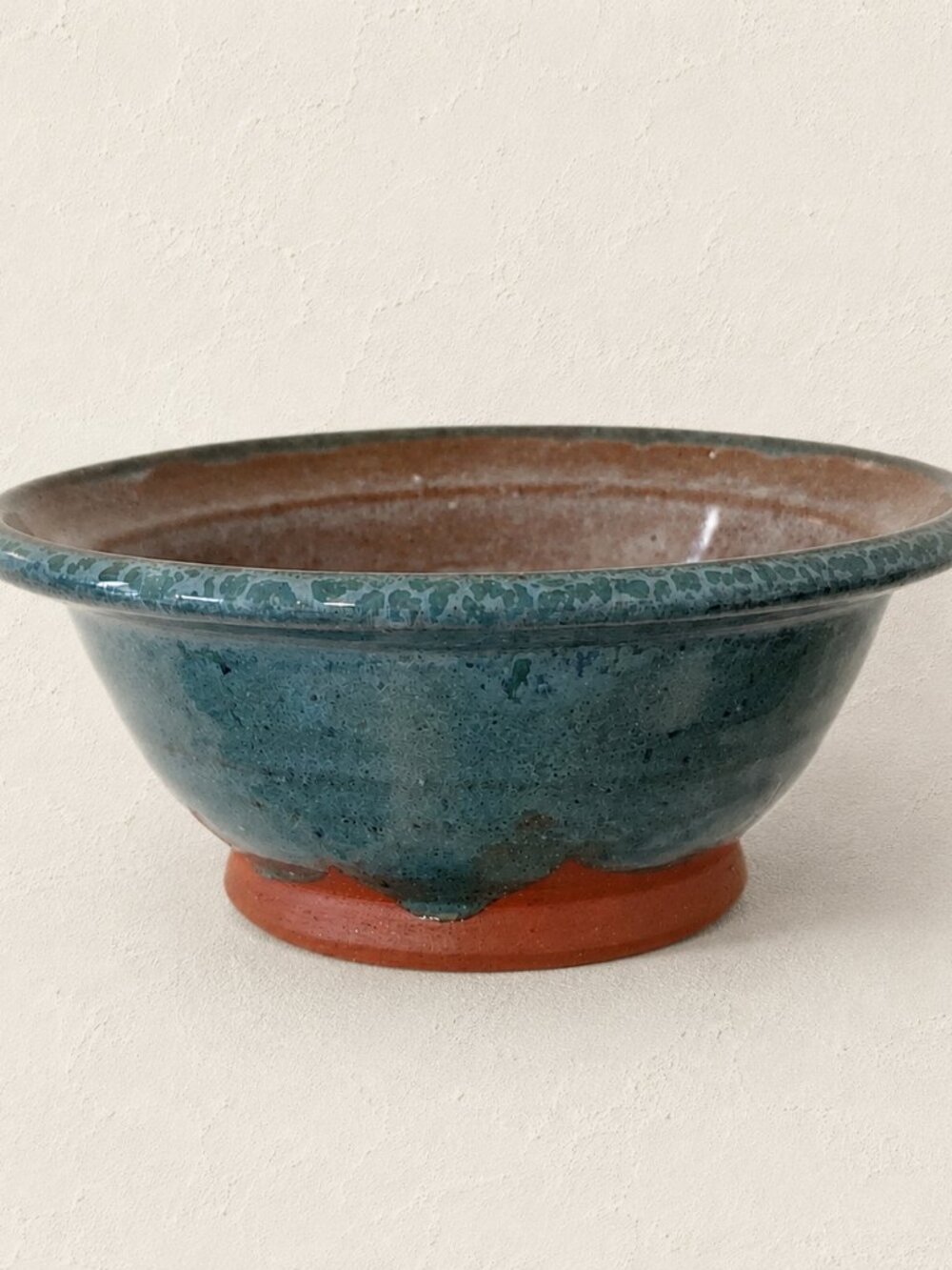Vintage Blue Studio Pottery Bowl, Signed Bob Nelson